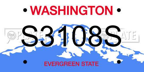 S3108S Washington License Plate
