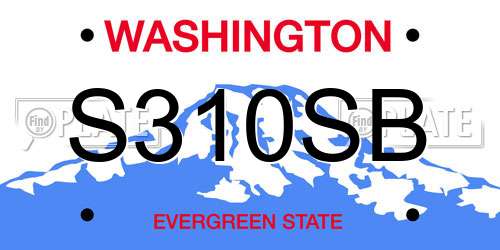 S310SB Washington License Plate