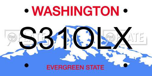 S31OLX Washington License Plate