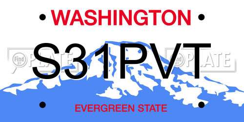 S31PVT Washington License Plate