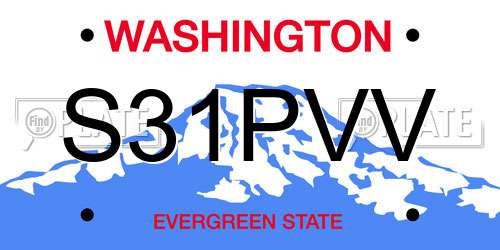S31PVV Washington License Plate