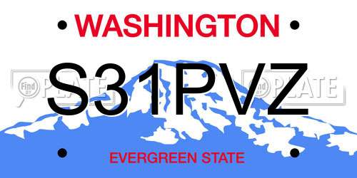 S31PVZ Washington License Plate