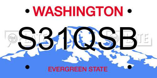 S31QSB Washington License Plate