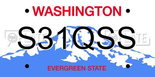 S31QSS Washington License Plate