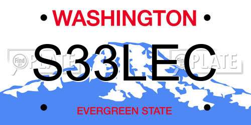 S33LEC Washington License Plate
