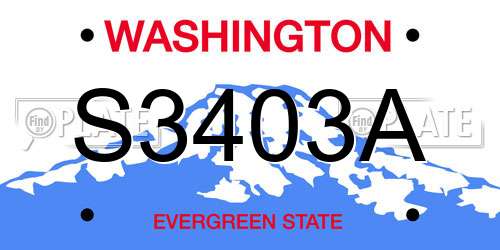 S3403A Washington License Plate