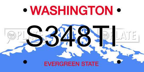 S348TI Washington License Plate