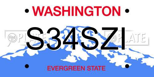 S34SZI Washington License Plate