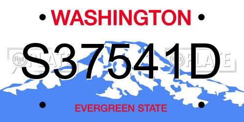 S37541D Washington License Plate