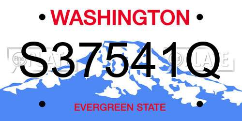 S37541Q Washington License Plate