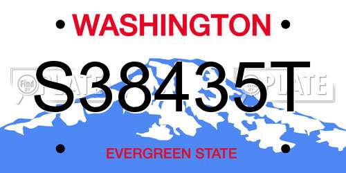 S38435T Washington License Plate