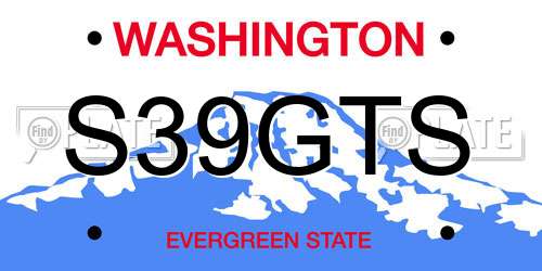 S39GTS Washington License Plate