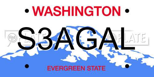 S3AGAL Washington License Plate