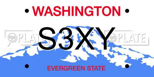 S3XY Washington License Plate