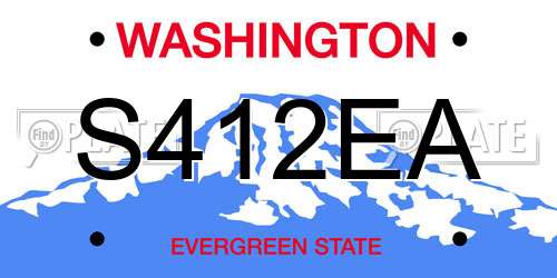 S412EA Washington License Plate