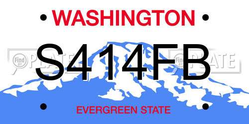 S414FB Washington License Plate