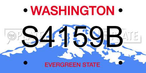 S4159B Washington License Plate