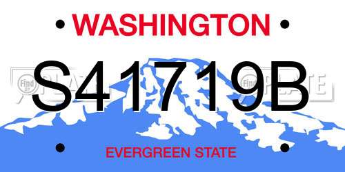 S41719B Washington License Plate