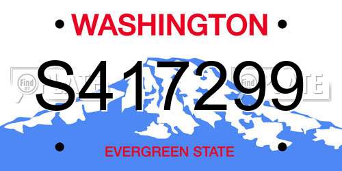 S417299 Washington License Plate