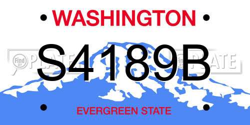 S4189B Washington License Plate