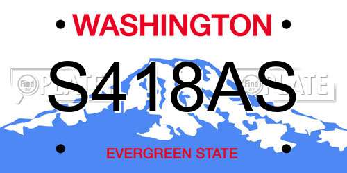 S418AS Washington License Plate