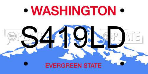 S419LD Washington License Plate