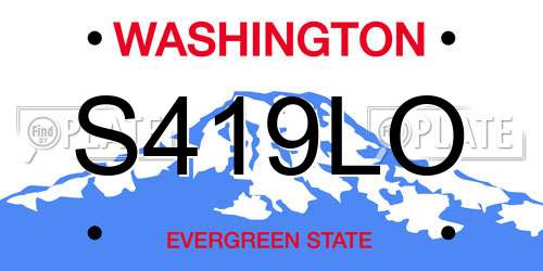 S419LO Washington License Plate
