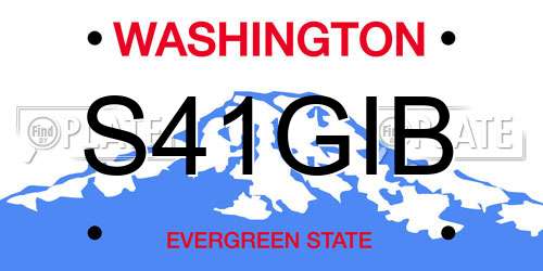 S41GIB Washington License Plate