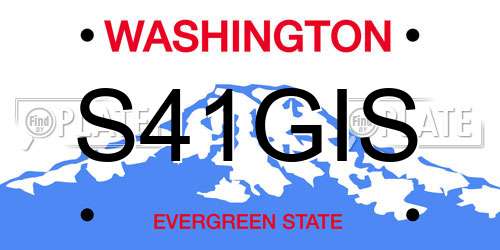 S41GIS Washington License Plate