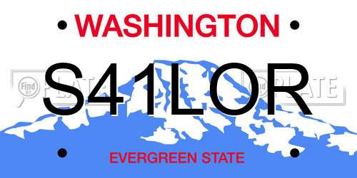 S41LOR Washington License Plate