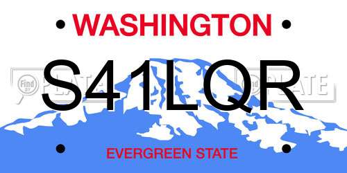 S41LQR Washington License Plate