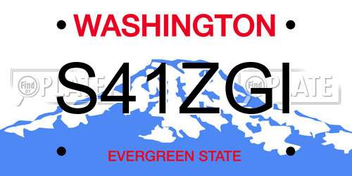 S41ZGI Washington License Plate