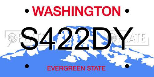 S422DY Washington License Plate