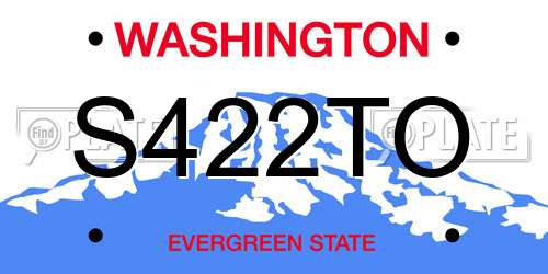 S422TO Washington License Plate