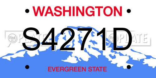 S4271D Washington License Plate