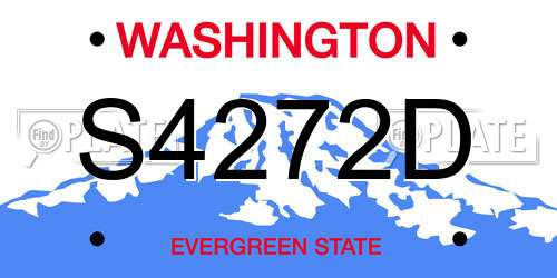 S4272D Washington License Plate