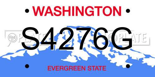 S4276G Washington License Plate