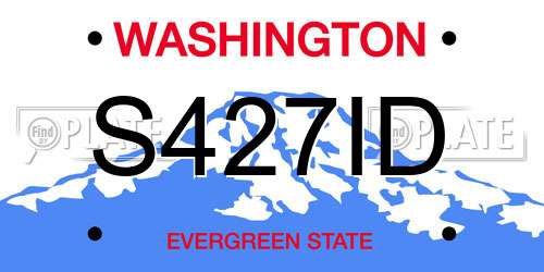 S427ID Washington License Plate