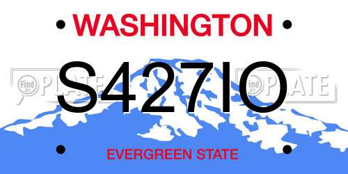 S427IO Washington License Plate