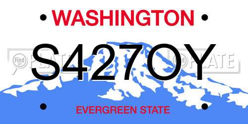S427OY Washington License Plate