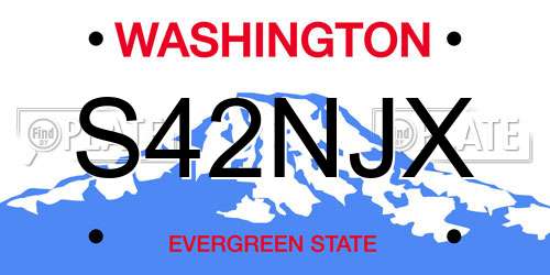 S42NJX Washington License Plate