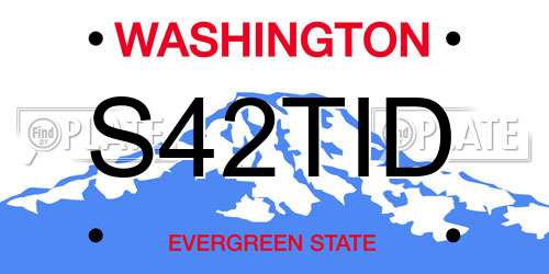 S42TID Washington License Plate