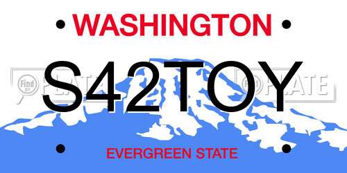 S42TOY Washington License Plate