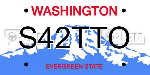 S42TTO Washington License Plate