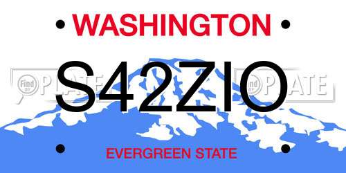 S42ZIO Washington License Plate