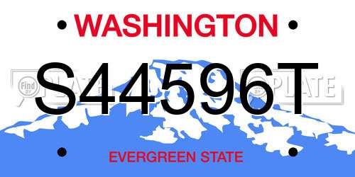 S44596T Washington License Plate