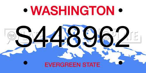 S448962 Washington License Plate