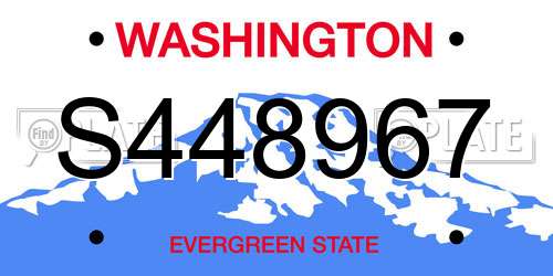 S448967 Washington License Plate