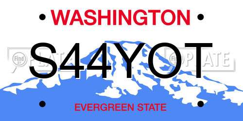 S44YOT Washington License Plate