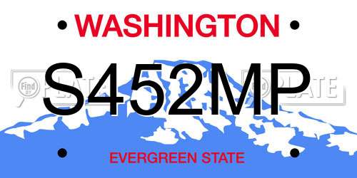 S452MP Washington License Plate